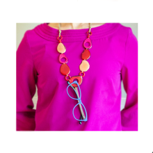 Load image into Gallery viewer, Vi Pebbles coral red - Necklace Eyeglass holder in USA - cavaaller-Itwillbefine
