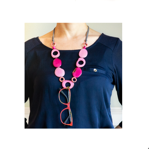 Vi Pebbles pink - Necklace Eyewear holder in USA - cavaaller-Itwillbefine